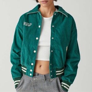 Urban Outfitters BDG Velvet Varsity Bomber Jacket